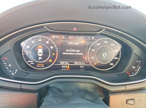 WAUBNCF54KA045323 2019 AUDI A5 White Widok zestawu wskaźników