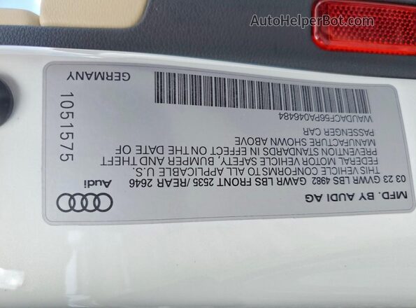 WAUDACF56PA046484 2023 AUDI A5 White Widok komory silnika