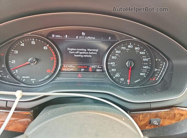 WAUDNAF45KN018872 2019 AUDI A4 White ხელსაწყოთა პანელის ხედი
