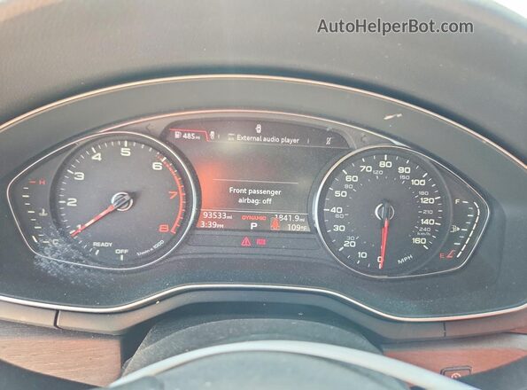 WAUDNCF56KA100525 2019 AUDI A5 Серебряный Вид щитка приборов