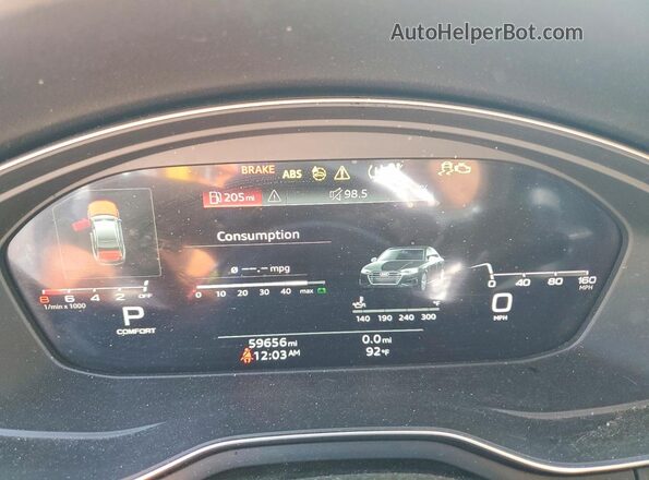 WAUEAAF49PN006540 2023 AUDI A4 Серый Вид щитка приборов