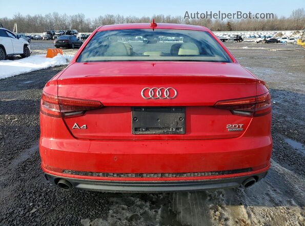 WAUENAF40HN037536 2017 AUDI A4 Красный Вид сзади