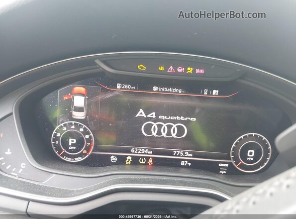 WAUENAF44HN026409 2017 AUDI A4 Gray უკანა სავარძლების ხედი