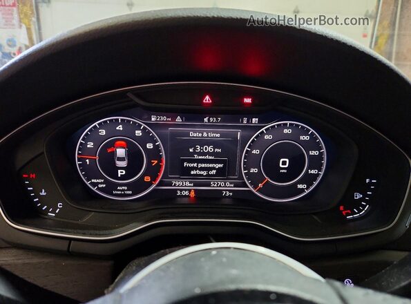 WAUENAF45JA091833 2018 AUDI A4 Blue Вид щитка приладів