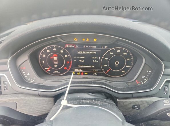 WAUENAF46JA181329 2018 AUDI A4 Черный Вид щитка приборов