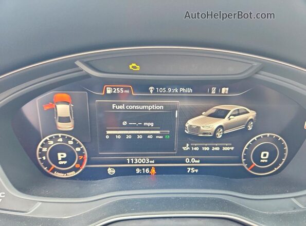 WAUENAF4XHN066056 2017 AUDI A4 Black Vista del cuadro de instrumentos