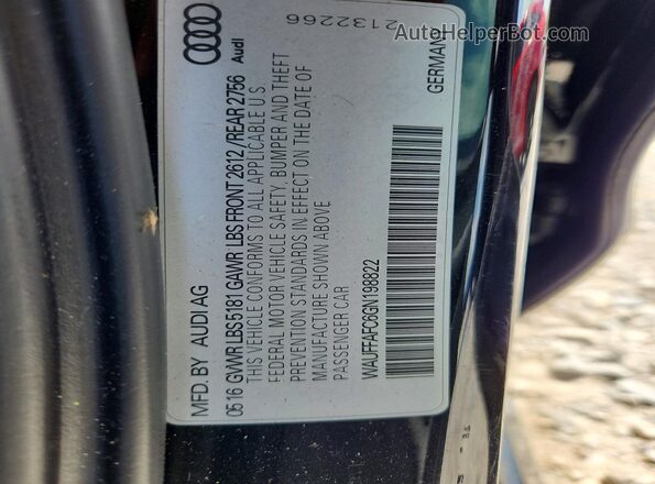 WAUFFAFC6GN198822 2016 AUDI A6 Black ძრავის განყოფილების ხედი