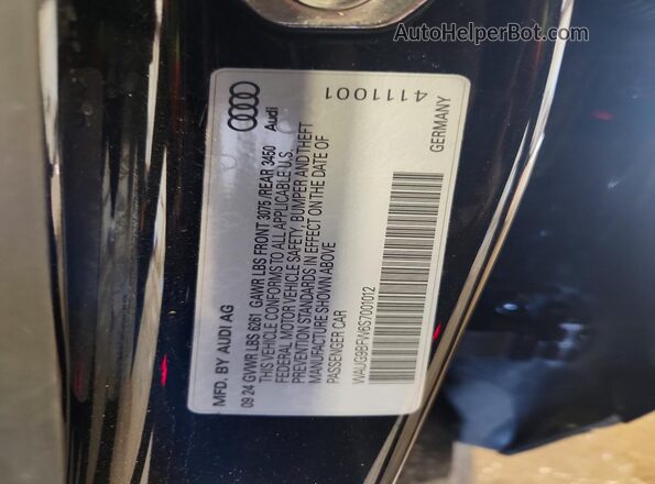 WAUG9BFW6S7001012 2025 AUDI S Black Vista del compartimento del motor