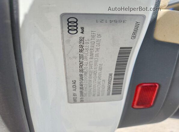 WAUGMAF43KN022046 2019 AUDI A4 White Engine compartment view