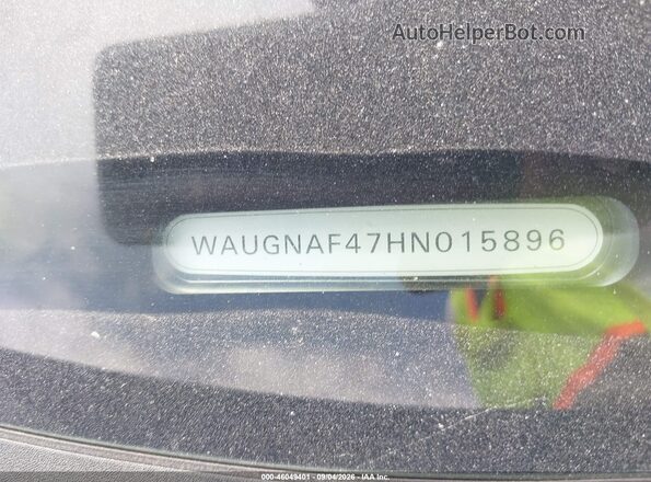 WAUGNAF47HN015896 2017 AUDI A4 Black Engine compartment view