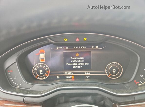 WAUPNAF58JA000619 2018 AUDI A5 Blue Vista del cuadro de instrumentos