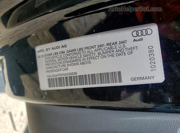 WAUSAAF5XNA030636 2022 AUDI A5 Black Engine compartment view