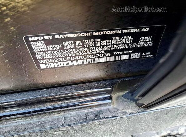 WB523CF04RCN52035 2024 BMW IX Black VIN կոդի պիտակի տեսք