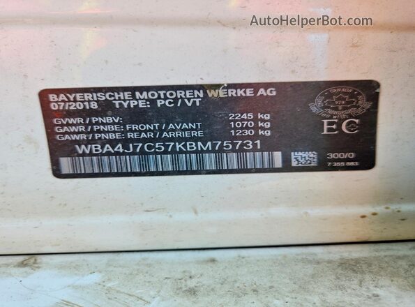 WBA4J7C57KBM75731 2019 BMW 4 SERIES White Widok komory silnika