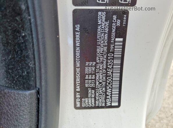 WBA4W5C50JAE43510 2018 BMW 4 SERIES White Շարժիչի բաժամունքի տեսք