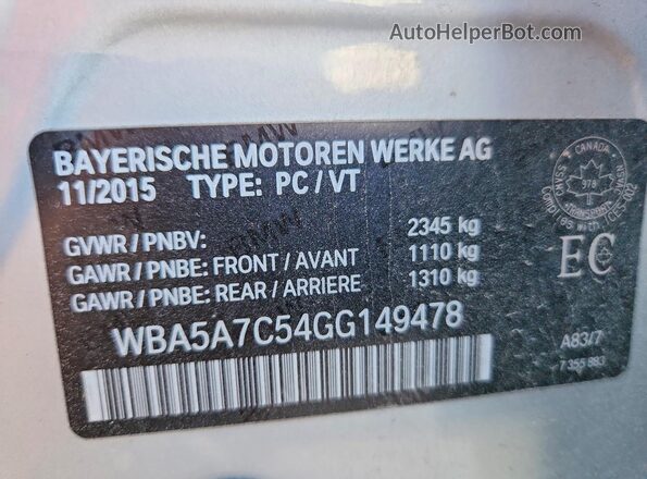 WBA5A7C54GG149478 2016 BMW 5 SERIES Silver Вид підкапотного простору