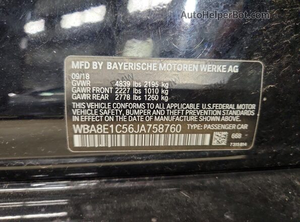 WBA8E1C56JA758760 2018 BMW 3 SERIES Black Widok komory silnika