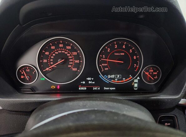 WBA8E9G53GNT44488 2016 BMW 3 SERIES White Vista del cuadro de instrumentos