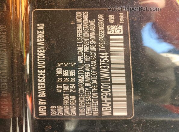 WBAHF9C01LWW37544 2020 BMW Z4 Black Vista del compartimento del motor