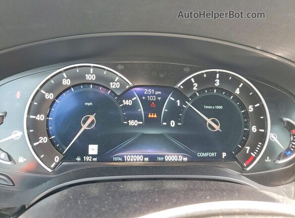 WBAJA5C50KBX86442 2019 BMW 5 SERIES Black ხელსაწყოთა პანელის ხედი