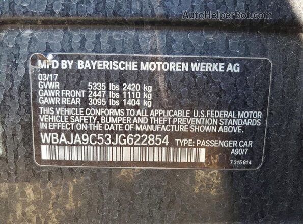 WBAJA9C53JG622854 2018 BMW 5 SERIES Black Engine compartment view