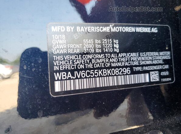 WBAJV6C55KBK08296 2019 BMW 6 SERIES Black Vista del compartimento del motor