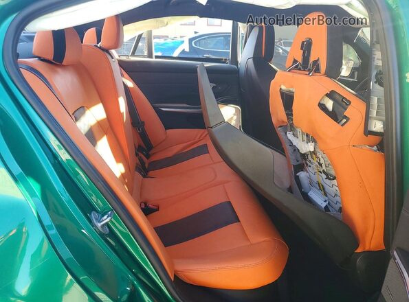 WBS43AY03RFS16186 2024 BMW M3 Green Rear seats view