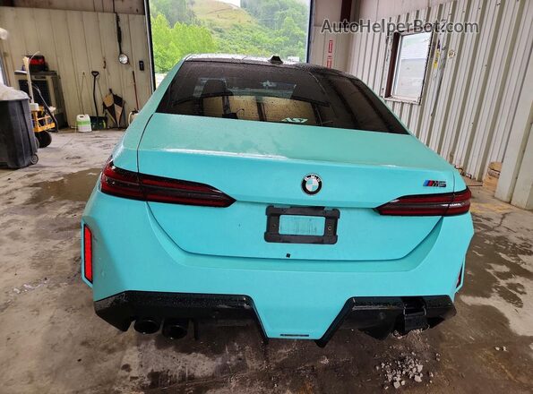 WBS83FK02SCU40077 2025 BMW M5 Turquoise Widok z tyłu