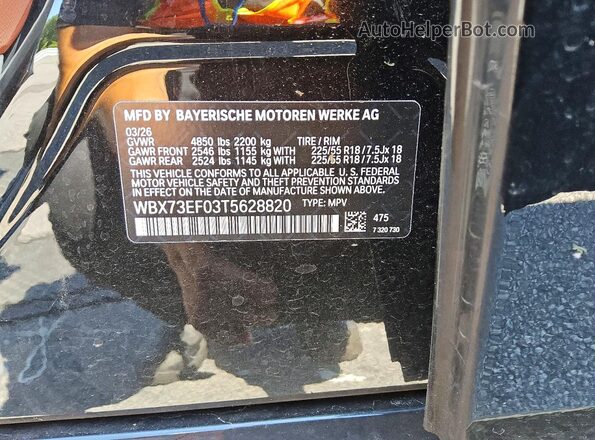 WBX73EF03T5628820 2026 BMW X1 Черный Вид спереди
