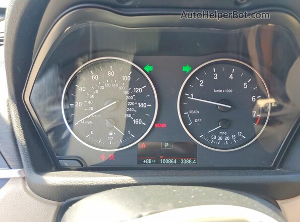 WBXHU7C35H5H37592 2017 BMW X1 White Instrument cluster view