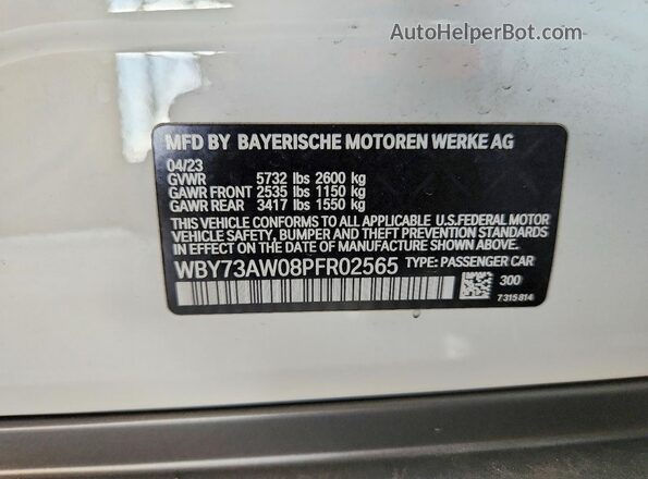 WBY73AW08PFR02565 2023 BMW I4 White ძრავის განყოფილების ხედი