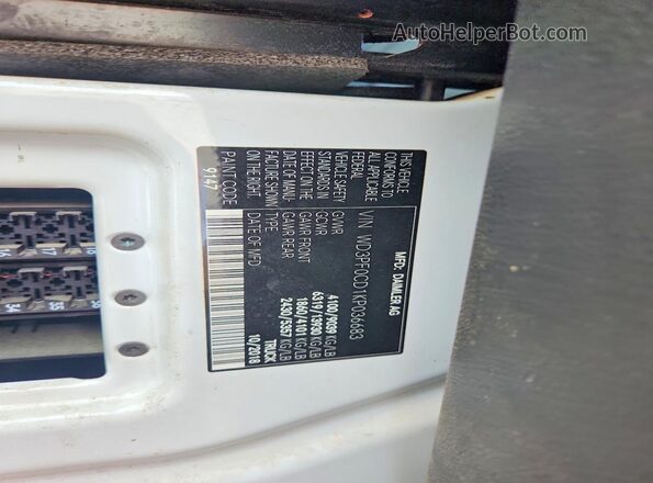 WD3PF0CD1KP036683 2019 MERCEDES-BENZ SPRINTER Белый Вид наклейки с VIN-кодом