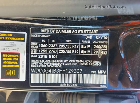 WDC0G4JB3HF129307 2017 MERCEDES-BENZ GLC-CLASS Black ძრავის განყოფილების ხედი