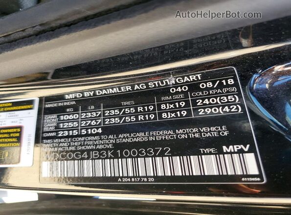 WDC0G4JB3K1003372 2019 MERCEDES-BENZ GLC-CLASS Black Вид підкапотного простору