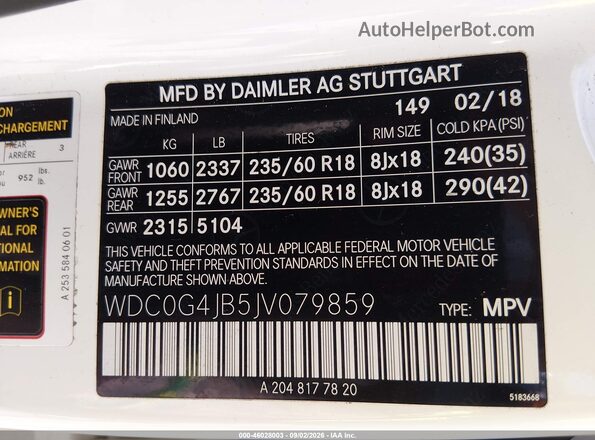 WDC0G4JB5JV079859 2018 MERCEDES-BENZ GLC 300 White Engine compartment view
