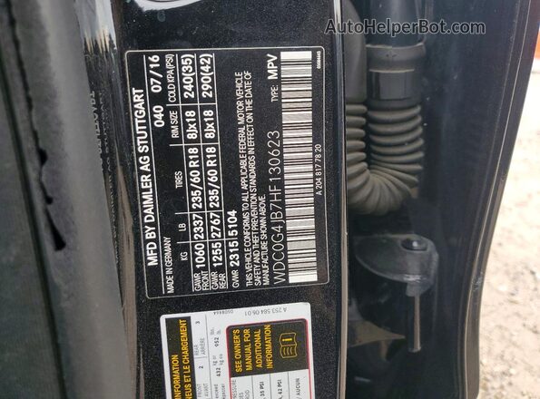 WDC0G4JB7HF130623 2017 MERCEDES-BENZ GLC-CLASS Черный Вид наклейки с VIN-кодом