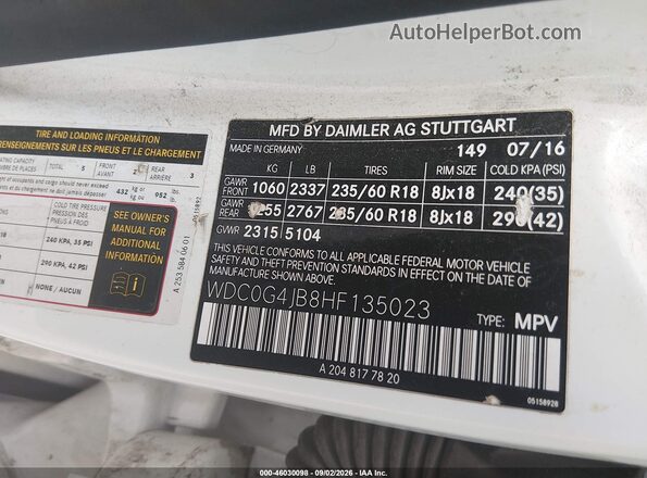 WDC0G4JB8HF135023 2017 MERCEDES-BENZ GLC 300 White Widok komory silnika