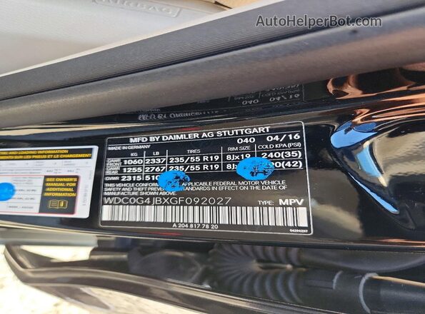 WDC0G4JBXGF092027 2016 MERCEDES-BENZ GLC-CLASS Black Widok wnętrza 360 stopni