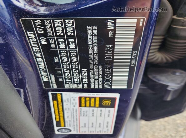 WDC0G4KB5HF131624 2017 MERCEDES-BENZ GLC-CLASS Blue VIN sticker view