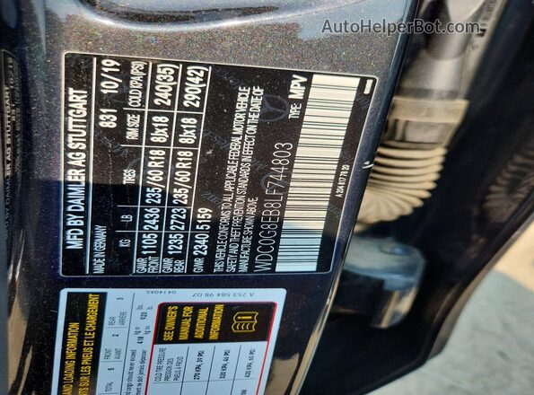 WDC0G8EB8LF744803 2020 MERCEDES-BENZ GLC-CLASS Black Widok wnętrza 360 stopni
