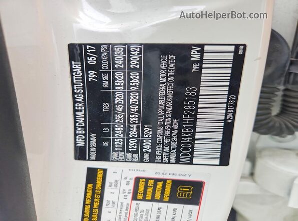 WDC0J4KB1HF285183 2017 MERCEDES-BENZ GLC-CLASS White Widok komory silnika
