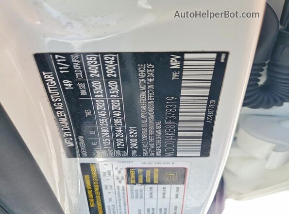 WDC0J4KB8JF378319 2018 MERCEDES-BENZ GLC-CLASS White VIN sticker view