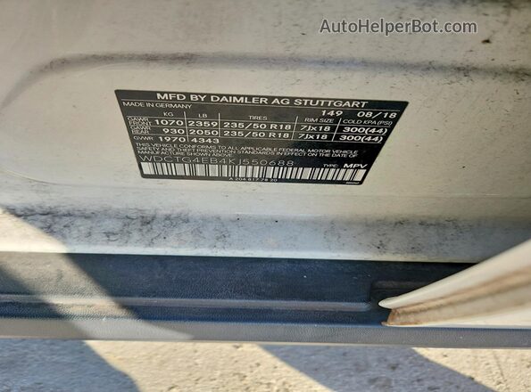 WDCTG4EB4KJ550688 2019 MERCEDES-BENZ GLA White Вид наклейки з VIN-кодом