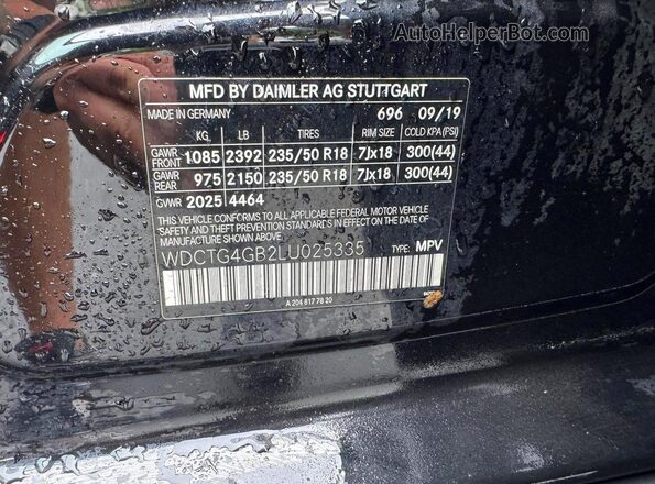 WDCTG4GB2LU025335 2020 MERCEDES-BENZ GLA Black Engine compartment view