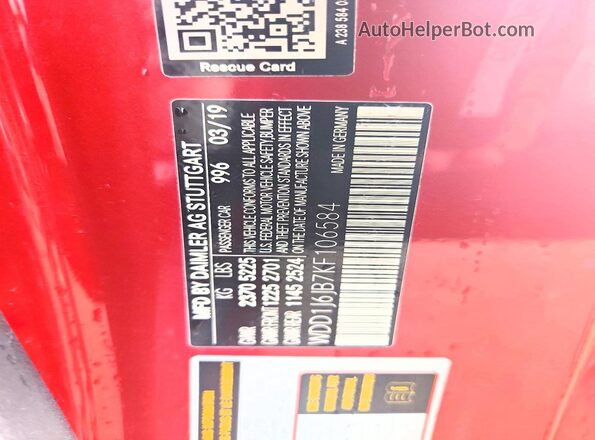 WDD1J6JB7KF106584 2019 MERCEDES-BENZ E Red Widok komory silnika