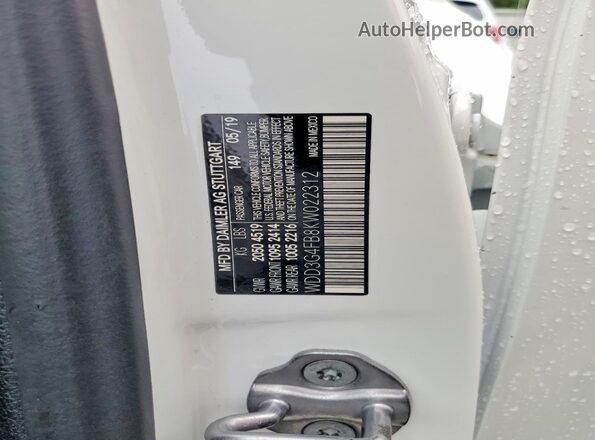 WDD3G4FB8KW022312 2019 MERCEDES-BENZ A White Widok komory silnika