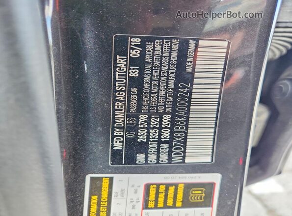 WDD7X8JB6KA000242 2019 MERCEDES-BENZ AMG Black Շարժիչի բաժամունքի տեսք