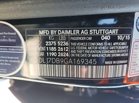 WDDLJ7DB9GA169345 2016 MERCEDES-BENZ CLS-CLASS Black Вид підкапотного простору