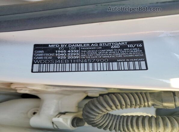 WDDSJ4EB1HN457900 2017 MERCEDES-BENZ CLA-CLASS White Շարժիչի բաժամունքի տեսք