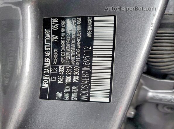 WDDSJ4EB7JN695112 2018 MERCEDES-BENZ CLA-CLASS Серый Вид подкапотного пространства